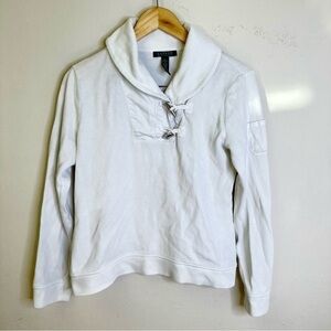 New Lauren Ralph Lauren Sweater Womens Size Large White Toggle‎ Buttons Pullover